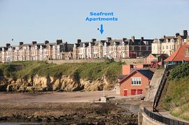 Seafront Apartments from Cullercoats bay