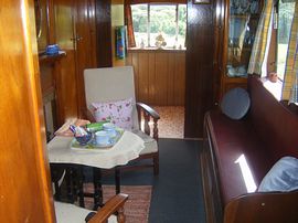 The main room inside the wagon