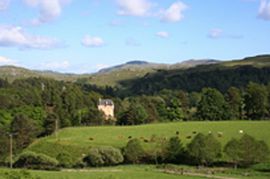 Kinlochaline Castle and the hills of Morvern