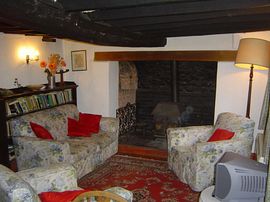 Living room with inglenook