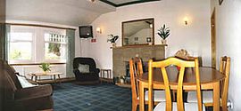 Lounge with Black Wach tartan carpet