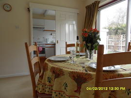 Dining area overlooking garden