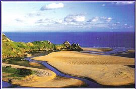 View of Three Cliffs Bay from Pennard Golf course