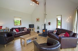 Lounge with wood burning stove