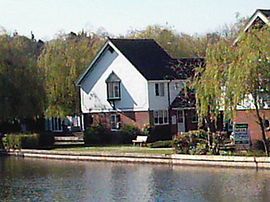 View of cottage and river