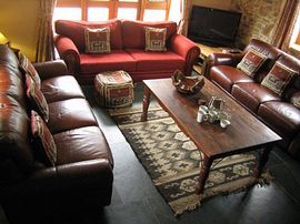 sitting room with french windows to patio