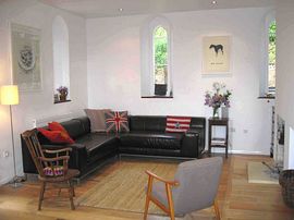 One side of the large sitting room