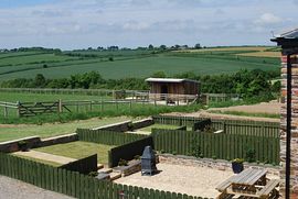 Ash and Hawthorn Cottage - view over the donkey paddock