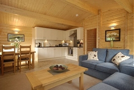 Lodge living room and kitchen