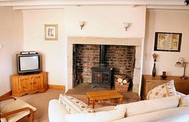 Lounge with woodburning stove