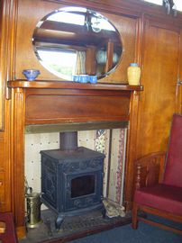 The wagon's fully functioning woodburner