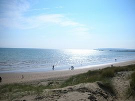 Camber sands from the top of the dunes