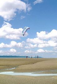 Kite flying on Llanelli beach