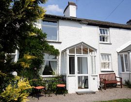 The south-facing front of the cottage    