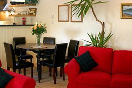 Dining area with view through to kitchen