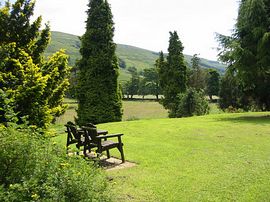 Woodland grounds and lawns.