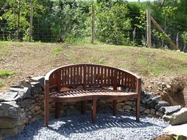 Garden with railway behind