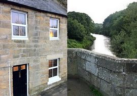 Riverside Cottage and a view of the River Coquet