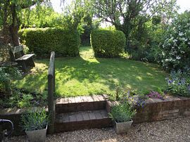 view of the garden from patio doors